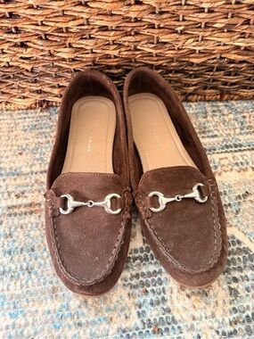 Women's Brown Suede Horsebit Loafers